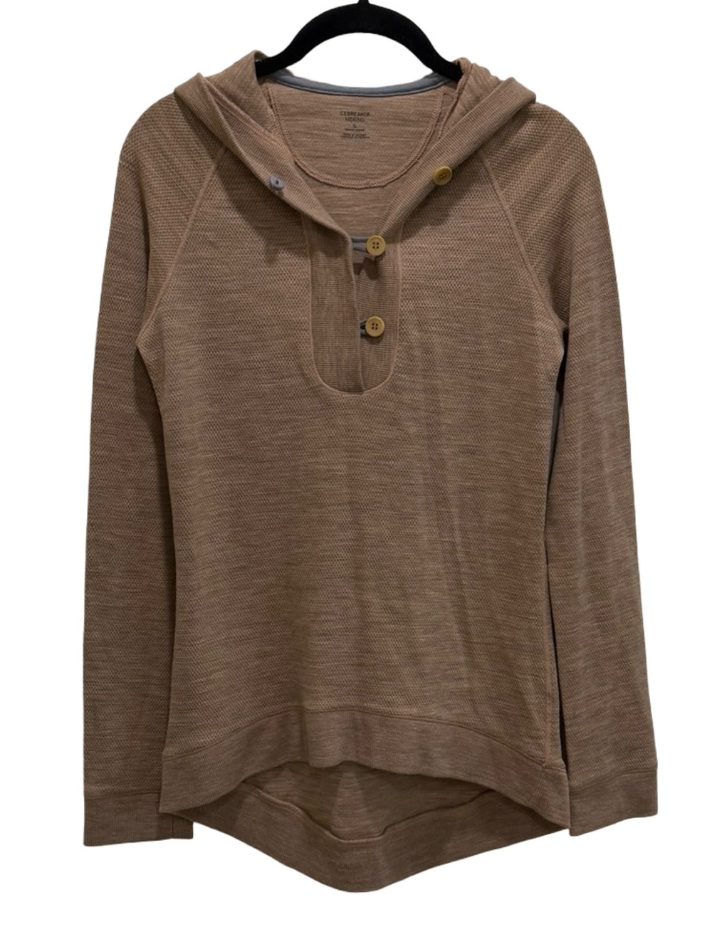 Icebreaker Merino Crave Hood in Fawn - Picture 3 of 7